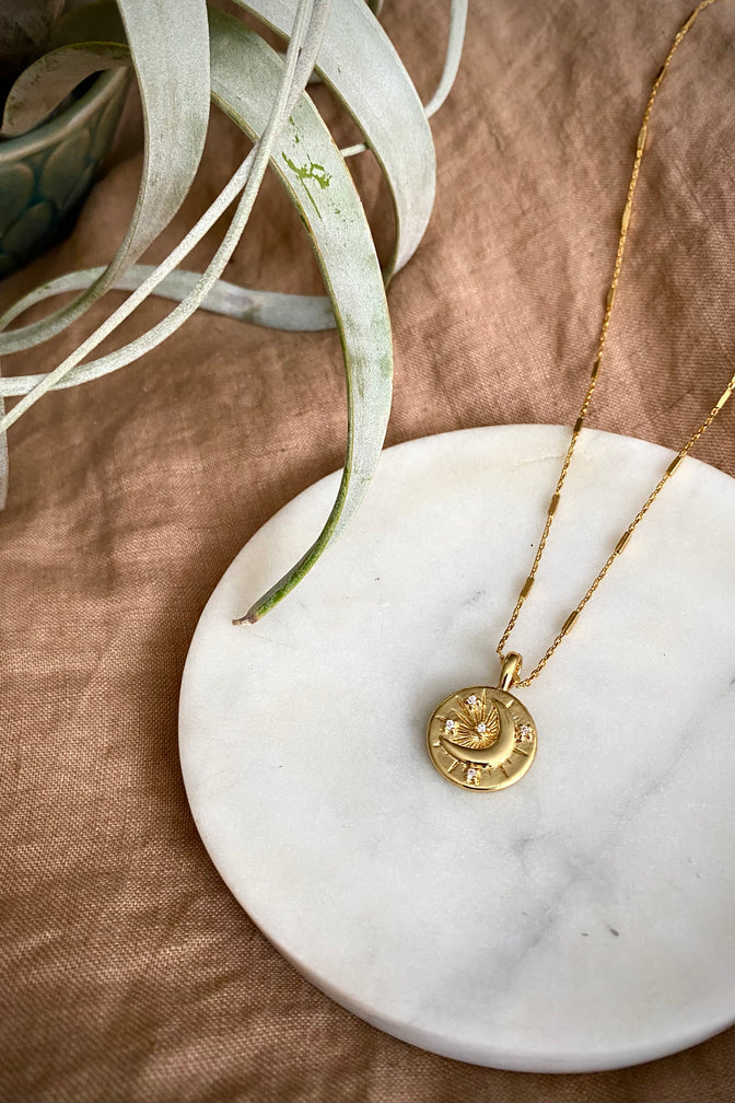 Gold Filled Celestial Moon Necklace