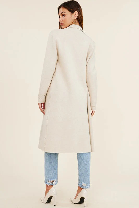 Jolie Cashmere Knit Trench Coat (Oatmeal)