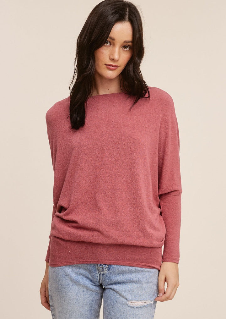 Jolie All Day Slouch Top (Dark Mauve)