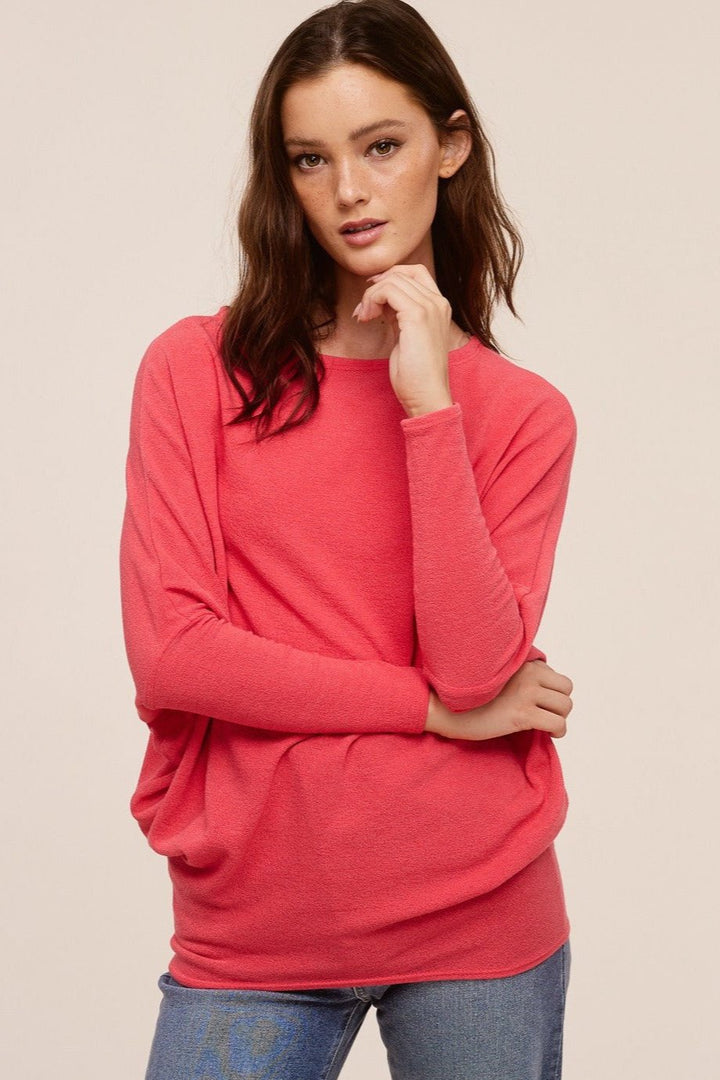 Jolie All Day Slouch Top (Bright Tangerine)