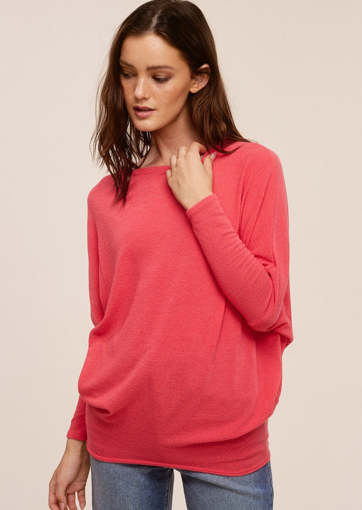 Jolie All Day Slouch Top (Bright Tangerine)