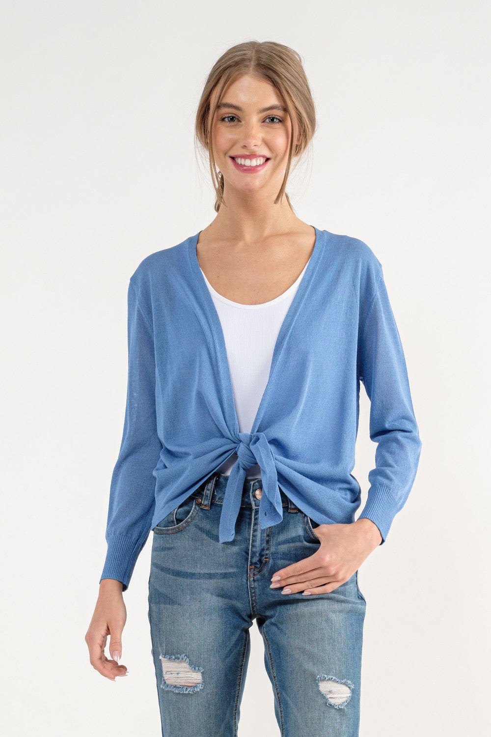 Cielo Multi Tie Cardigan (Blue)