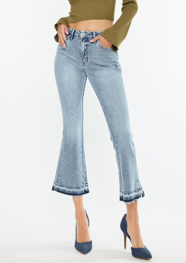 Kancan Jeans Released Hem Cropped Flare online Leg Jeans 27