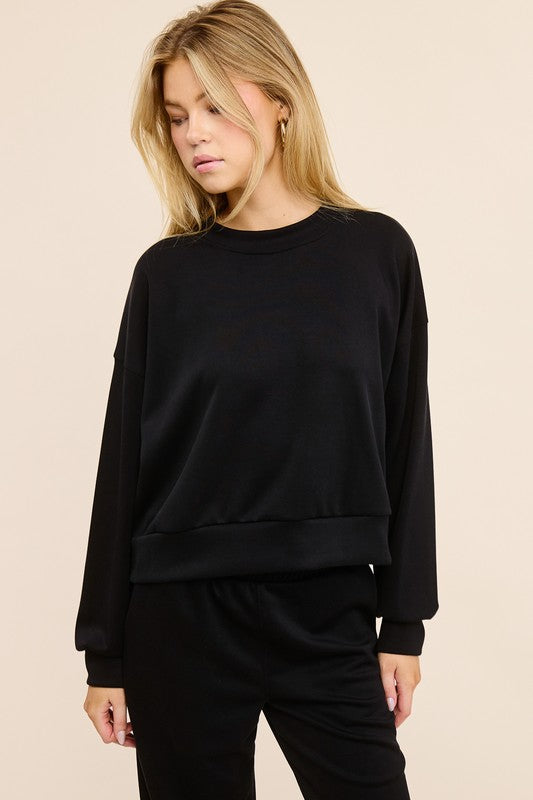 Jolie Crew Neck Pullover (Black)