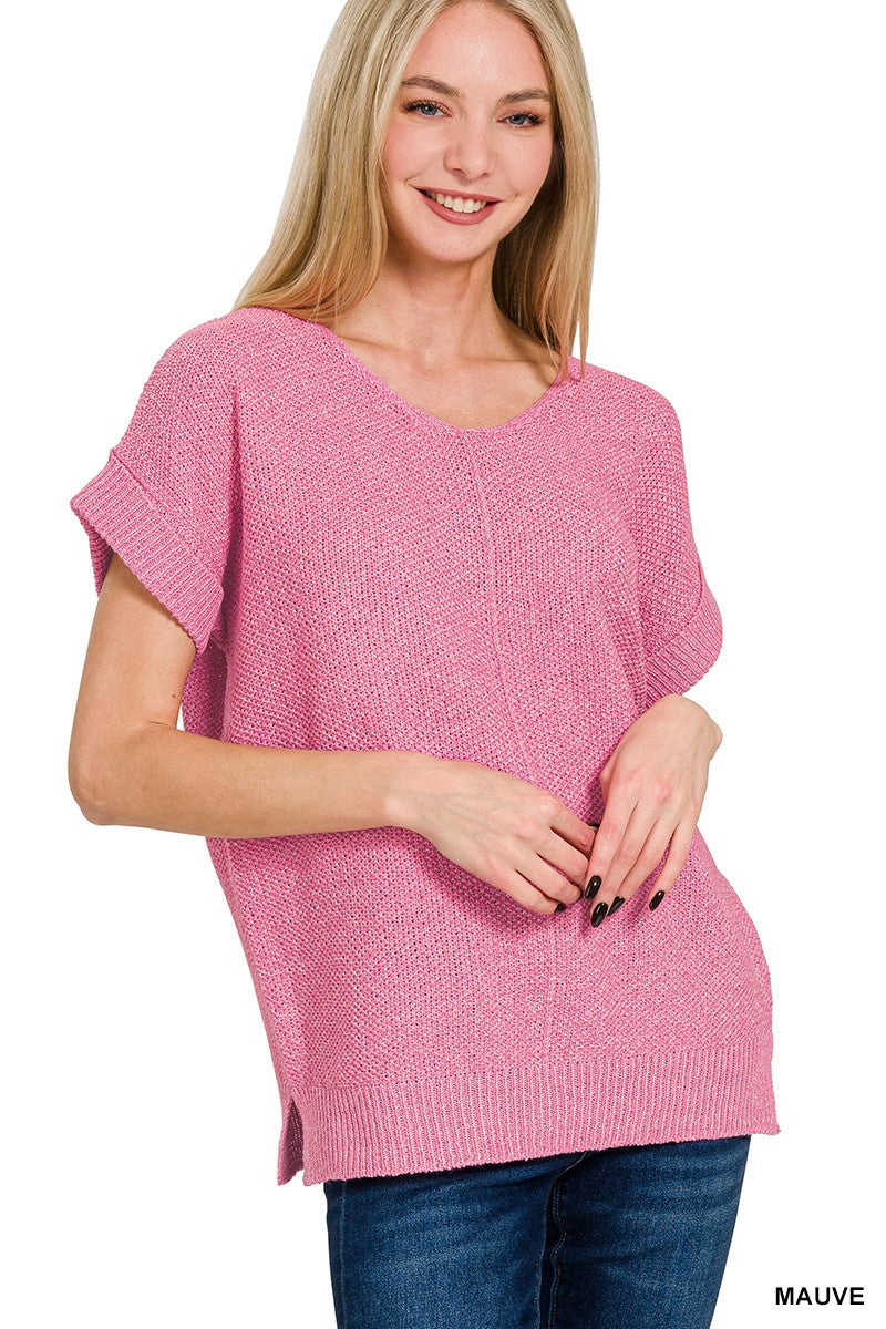 Zen Knit Sweater Tee (Mauve)