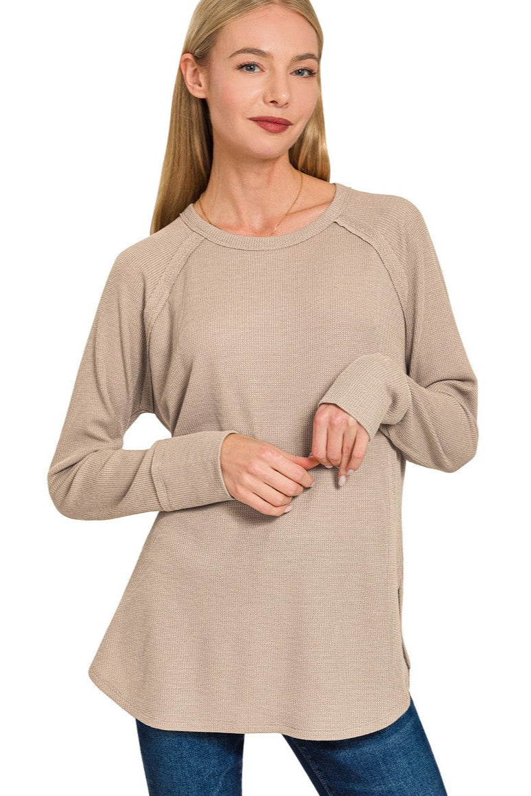 Zen Relaxed Waffle Top (Ash Mocha)