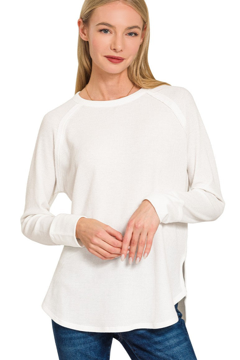 Zen Relaxed Waffle Top (Off White)