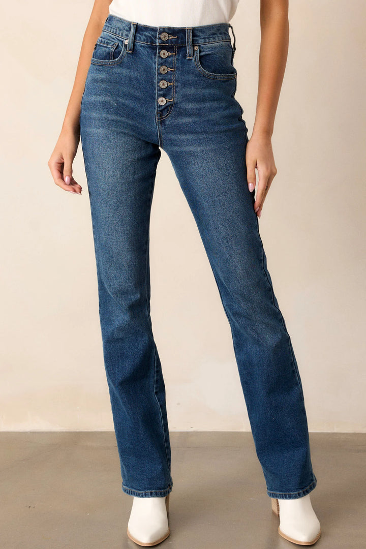 Kancan Button Slim Bootcut Jean