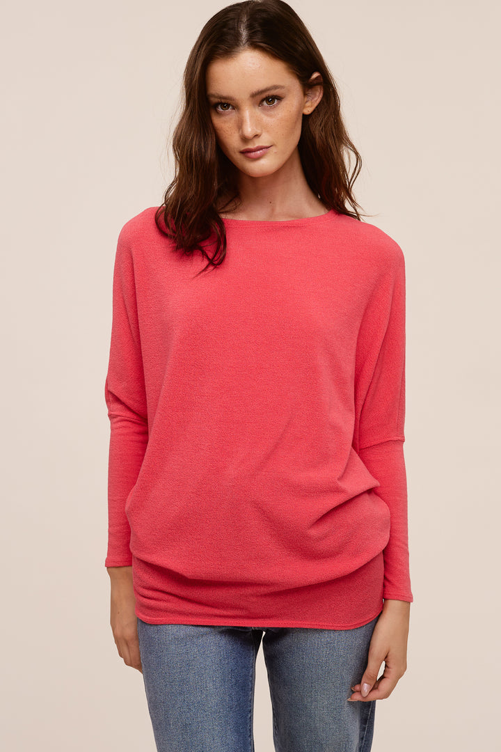 Jolie All Day Slouch Top (Bright Tangerine)