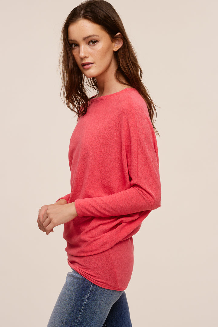 Jolie All Day Slouch Top (Bright Tangerine)