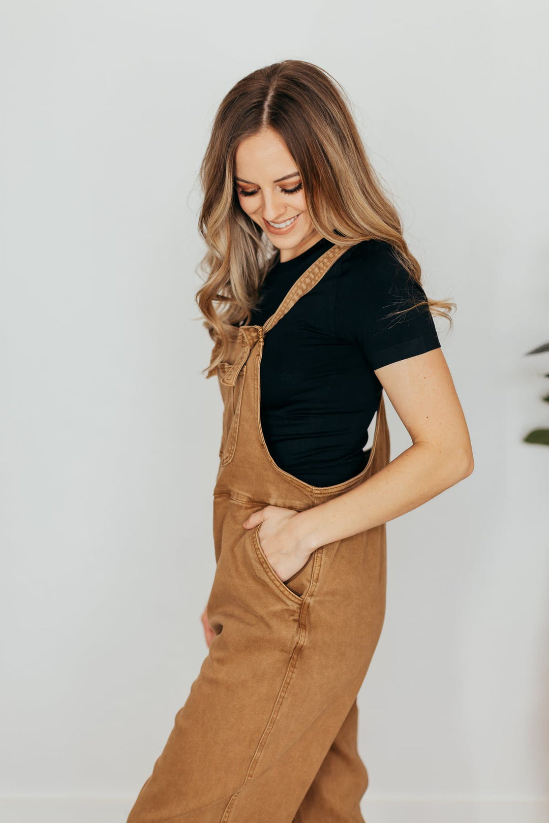 Zen Washed Twill Overalls (Deep Camel)