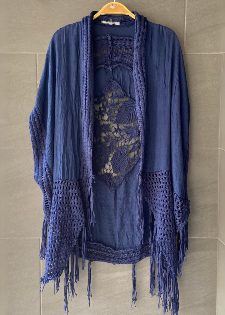 My Cozy Crochet Cardigan (Navy)