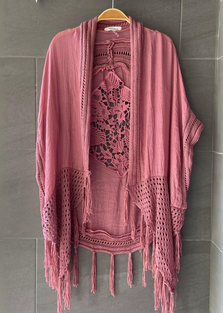 My Cozy Crochet Cardigan (Rose)
