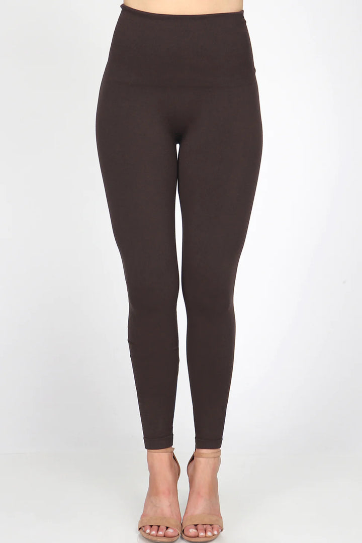 Tummy Tuck Full Length Legging (Brown)