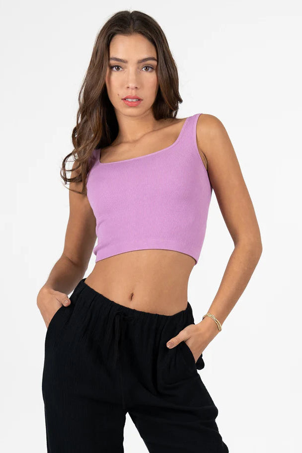 C'est Moi Bamboo Square Neck Tank (Orchid)