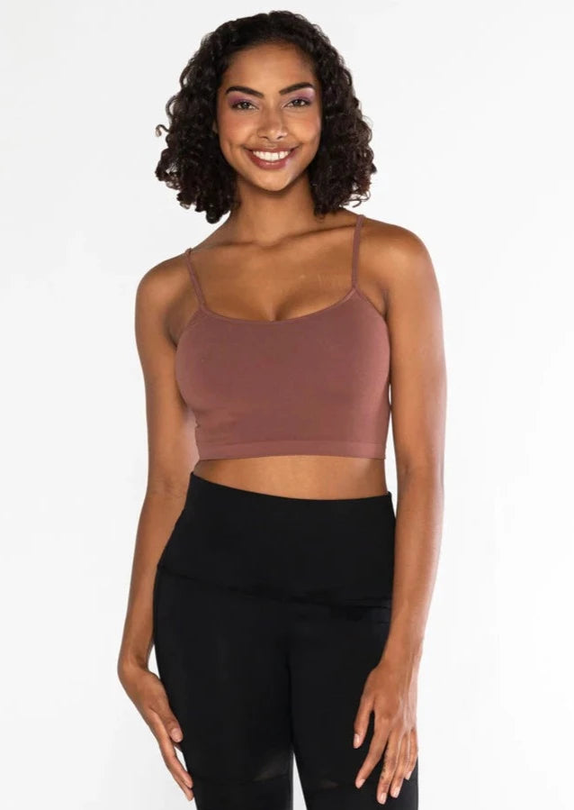 C'est Moi Bamboo Crop Cami (Chestnut)