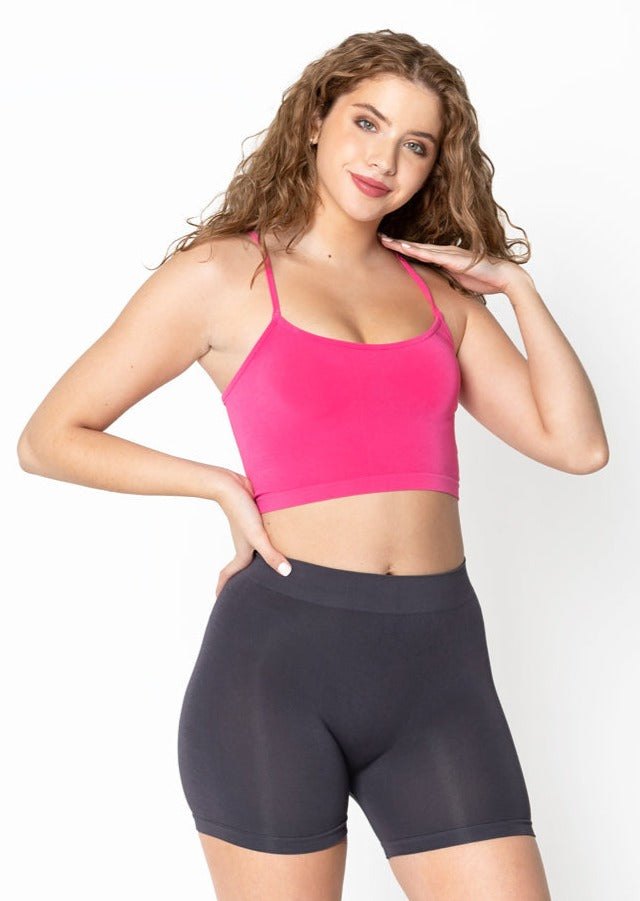 C'est Moi Bamboo Crop Cami (Fuchsia)