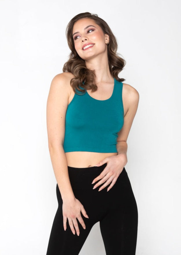 C'est Moi Bamboo Crop Tank (Emerald)