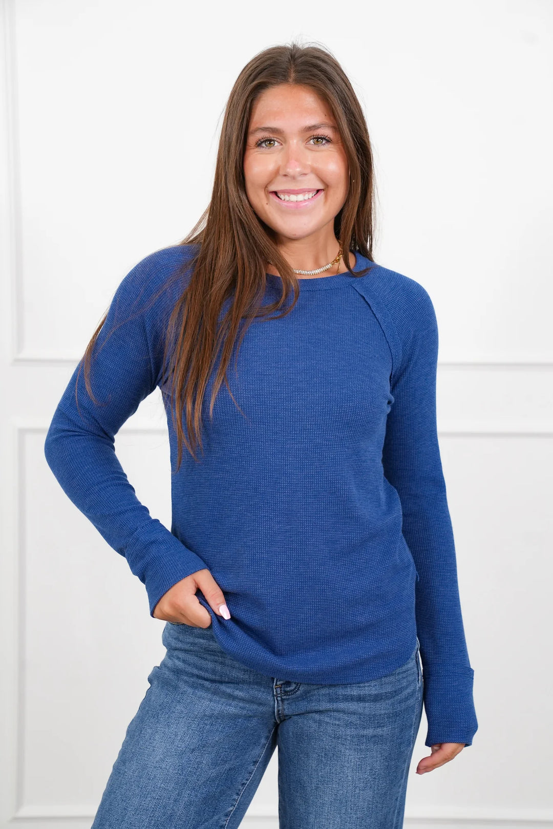 Zen Baby Waffle Shirt (Light Navy)