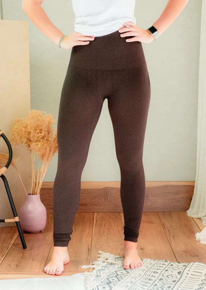Tummy Tuck Full Length Legging (Brown)