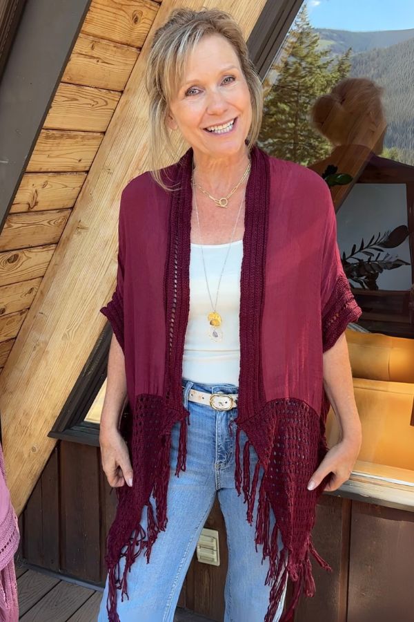 My Cozy Crochet Cardigan (Wine)