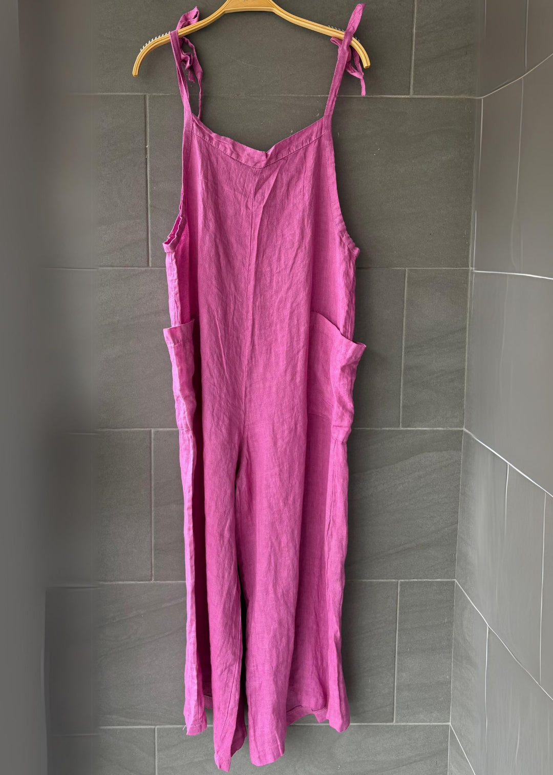 Lighter Days Linen Jumpsuit (Mauve)