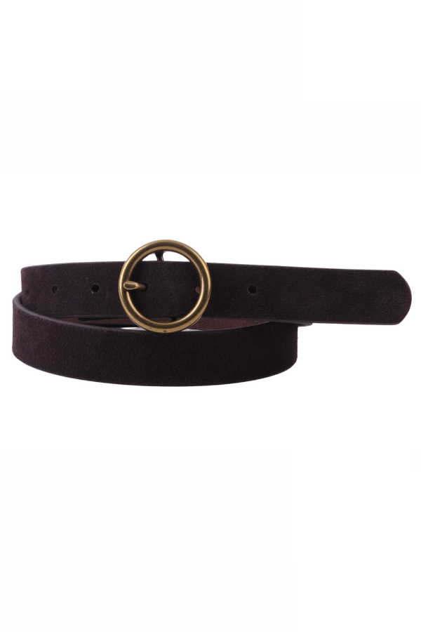 Most Wanted 1" Single Ring Belt (Chocolate Suede)