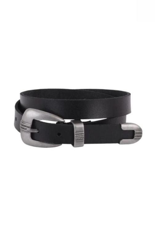 Most Wanted Silver Buckle Belt (Black)