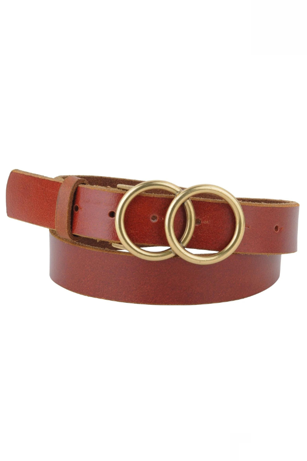 Most Wanted 1" Skinny Double Ring Belt (Tan)