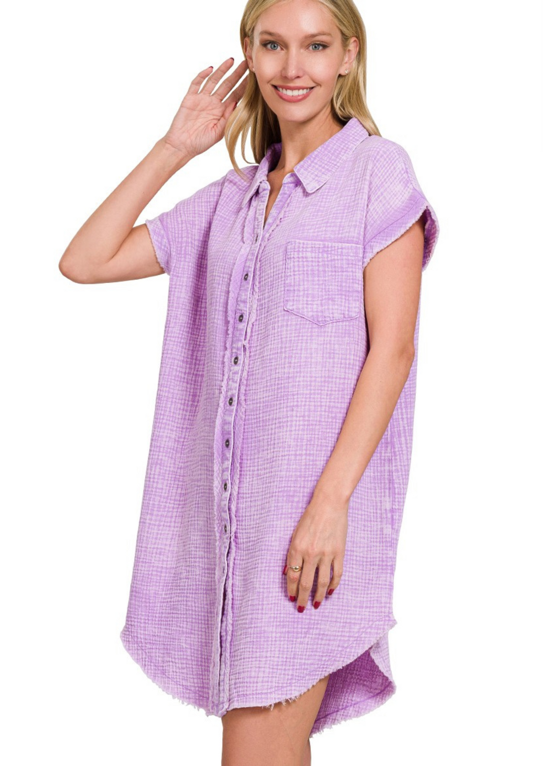 Zen Waffle Cardigan-Dress (Lavender)