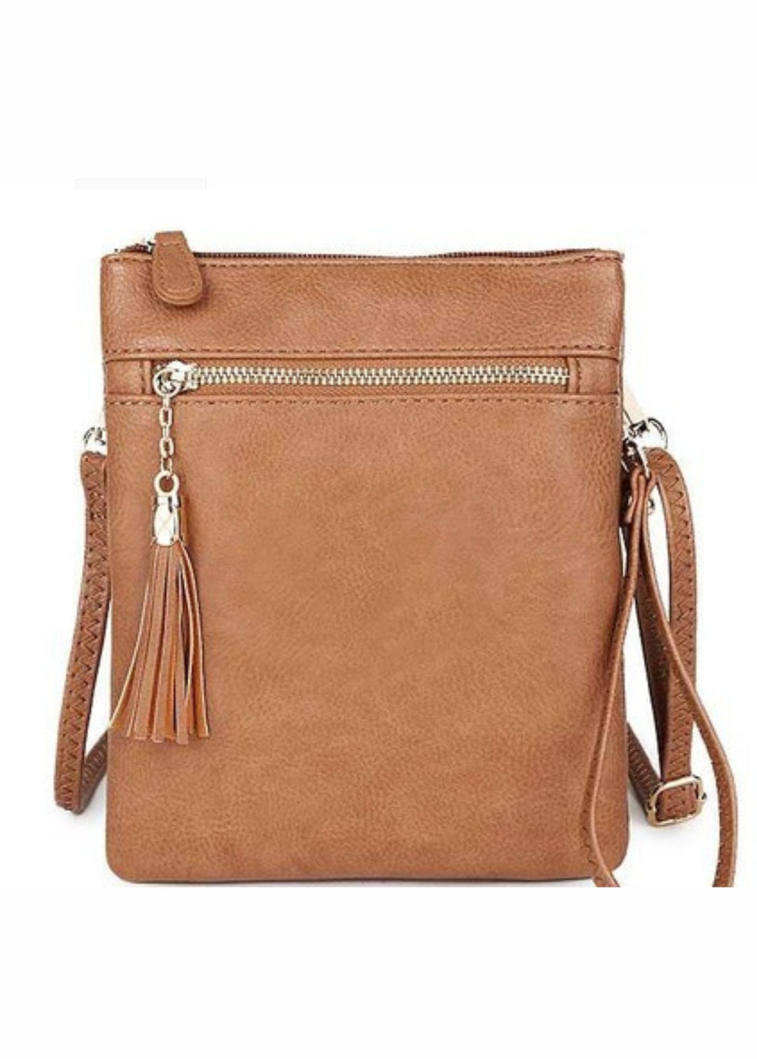 Cross Body Vegan Leather Purse (Stone)