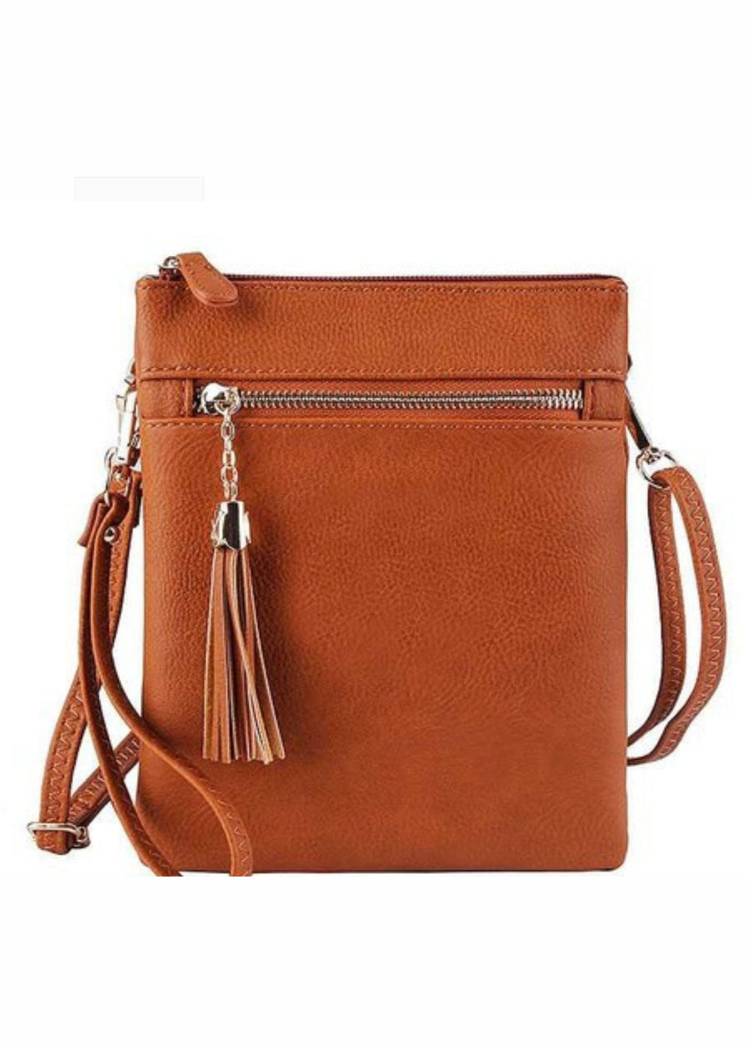 Cross Body Vegan Leather Purse (Tan)