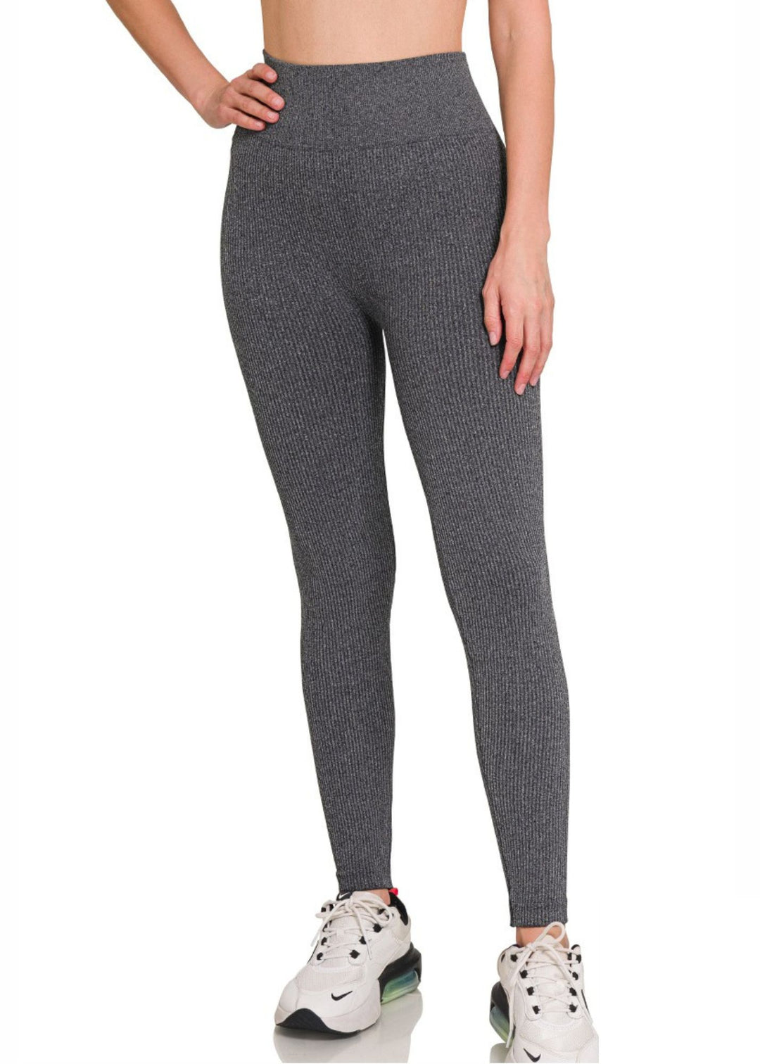 Zen Seamless Rib Legging (Charcoal)