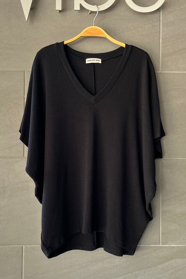 Jolie Slouchy Dolman Tee (Black)