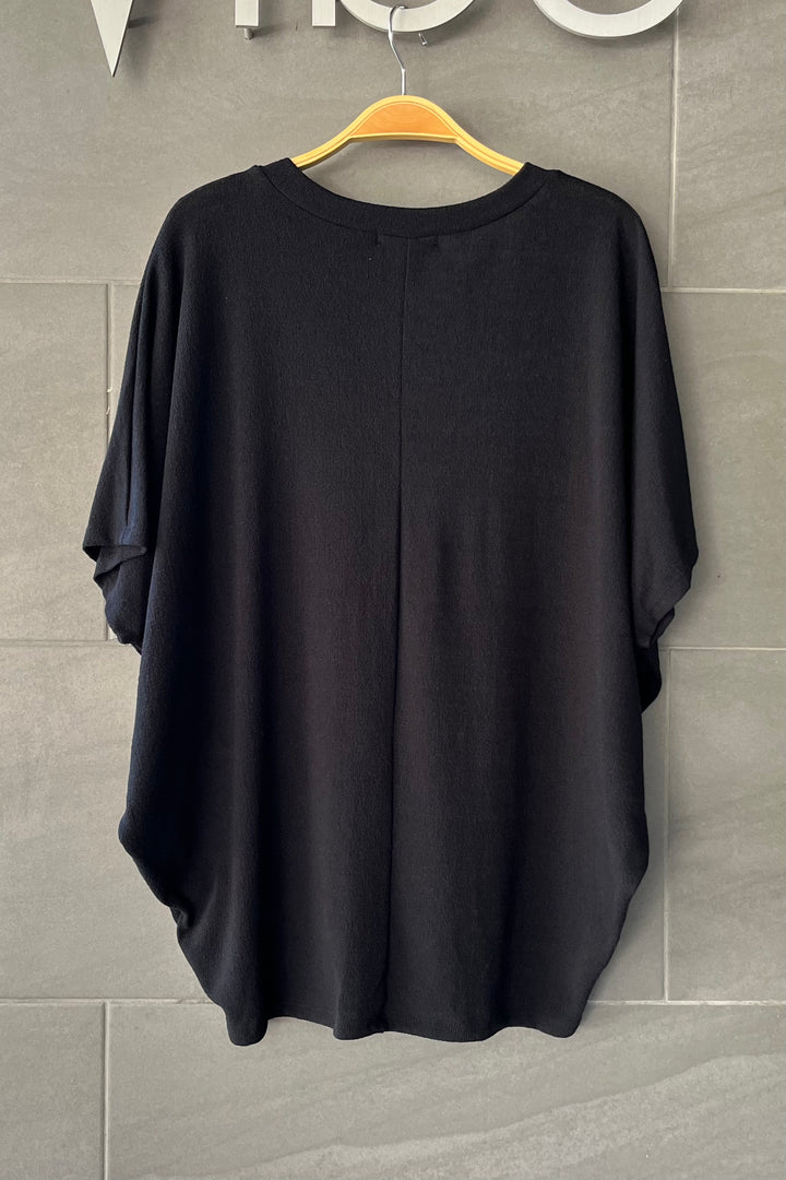 Jolie Slouchy Dolman Tee (Black)