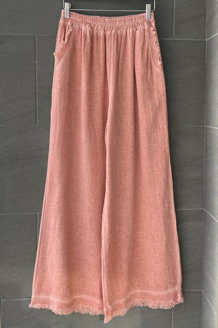 Meo Linen Saluzzo Fray Pants (Chili)