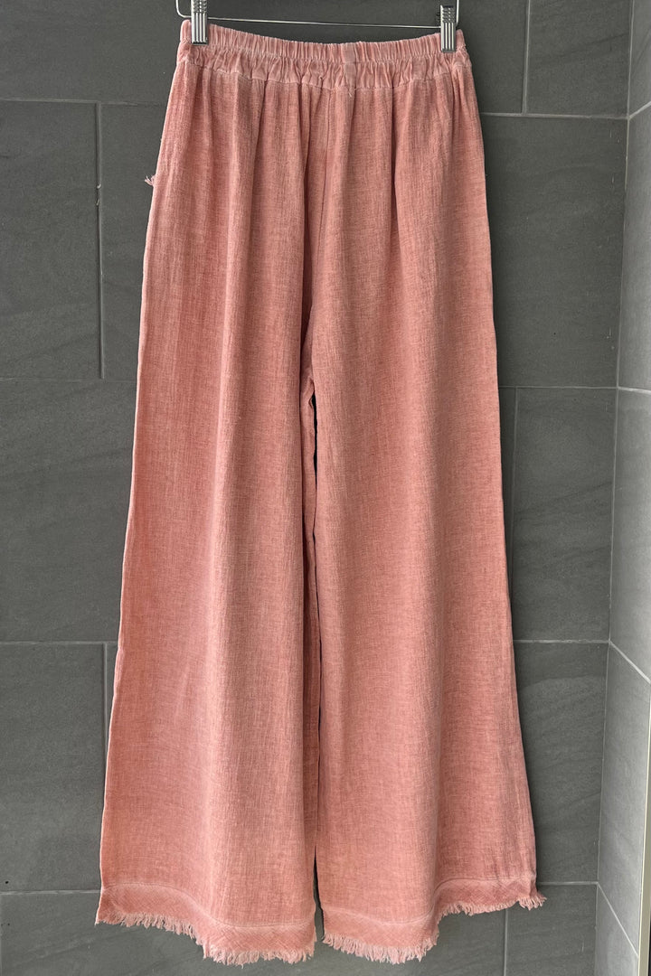 Meo Linen Saluzzo Fray Pants (Chili)