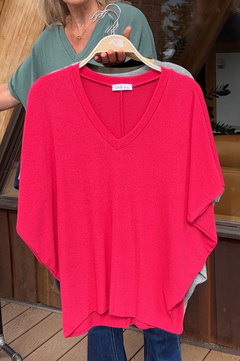 Jolie Slouchy Dolman Tee (Berry)