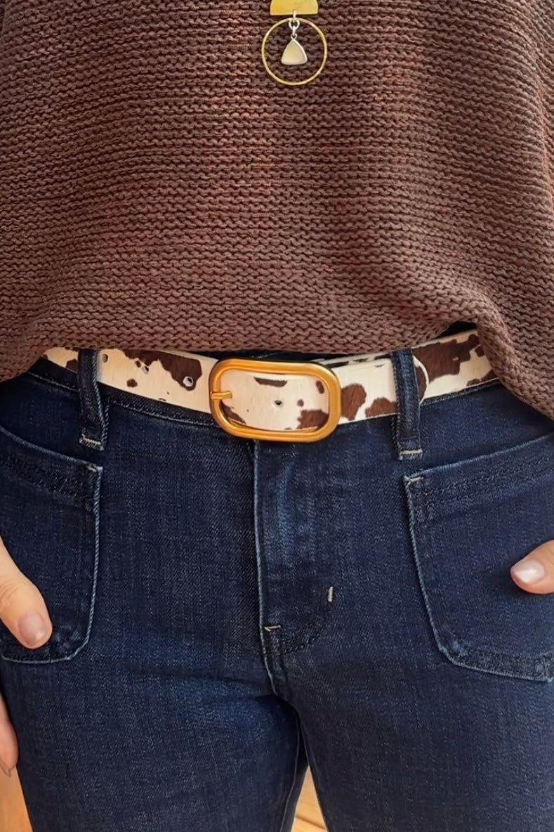 Most Wanted Animal Print Belt (Cow Print)