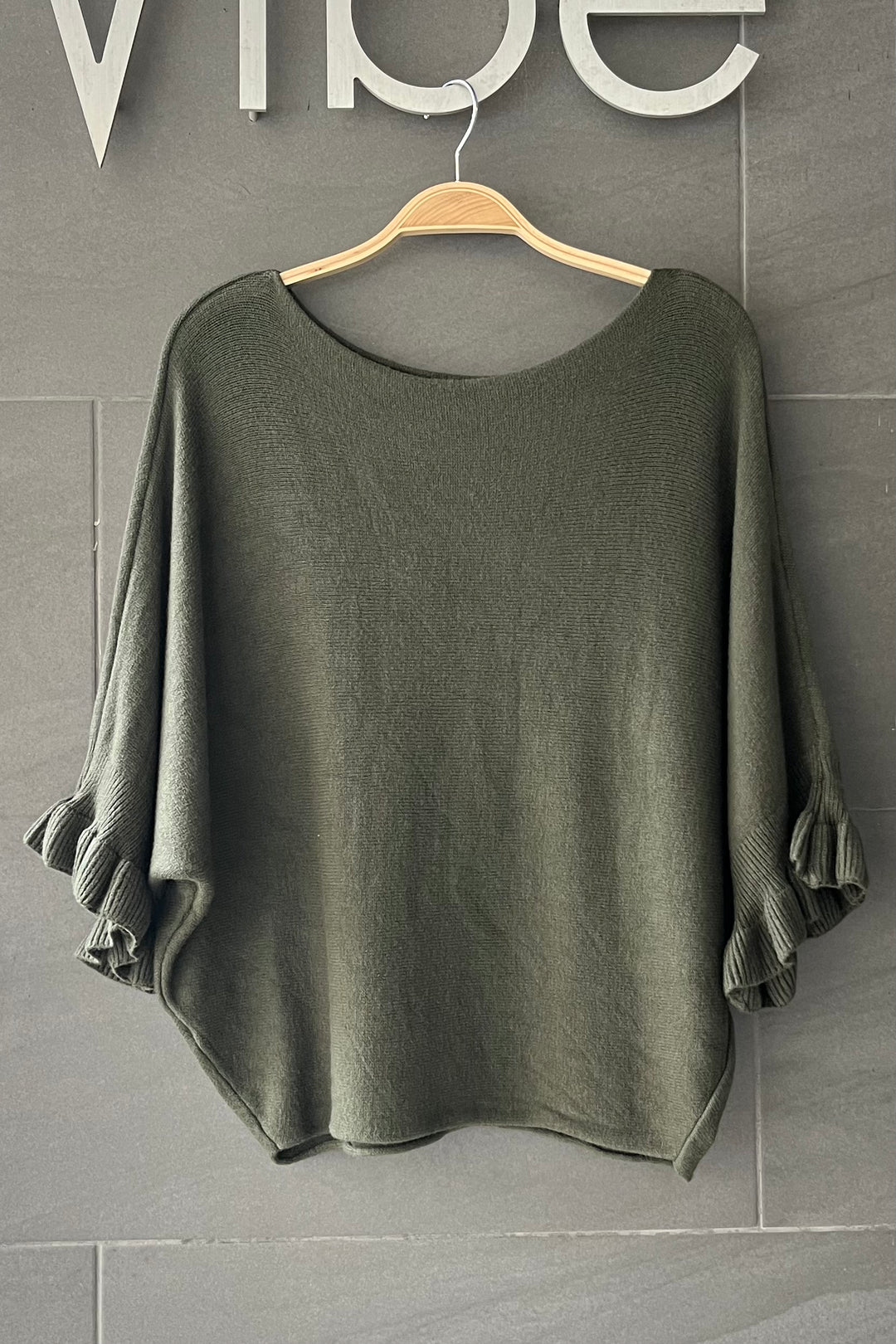 Meo Knit Flutter Sweater (Army Green)