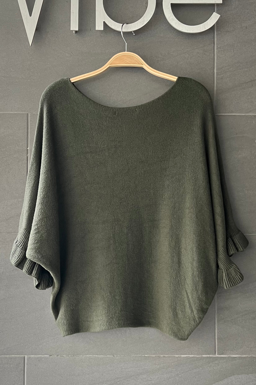 Meo Knit Flutter Sweater (Army Green)