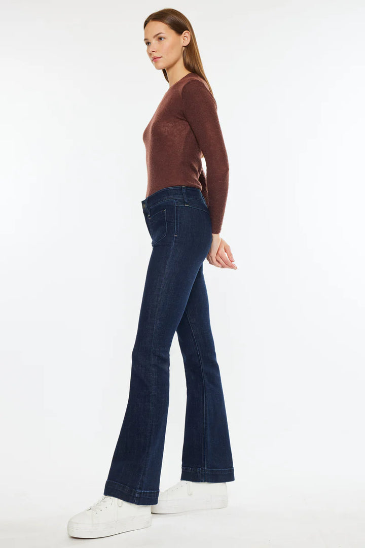 Kancan Mid Rise Pocket Bootcut Jean