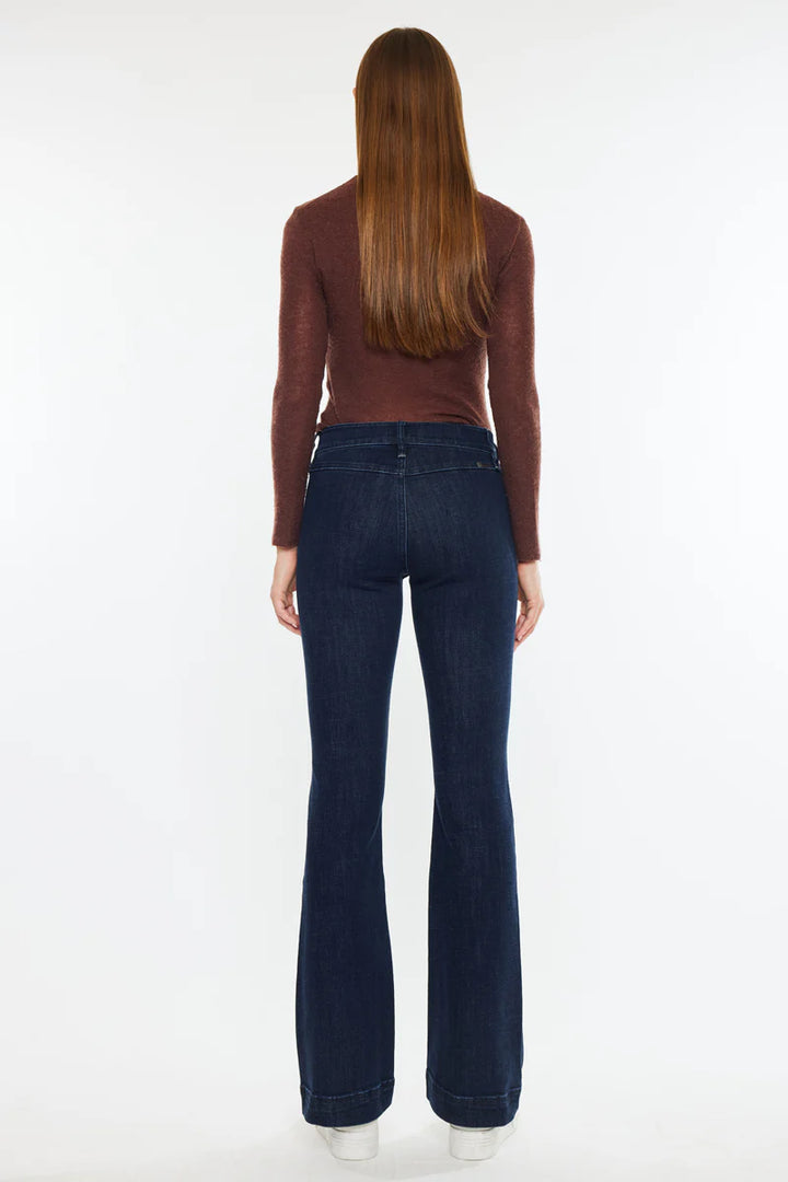 Kancan Mid Rise Pocket Bootcut Jean
