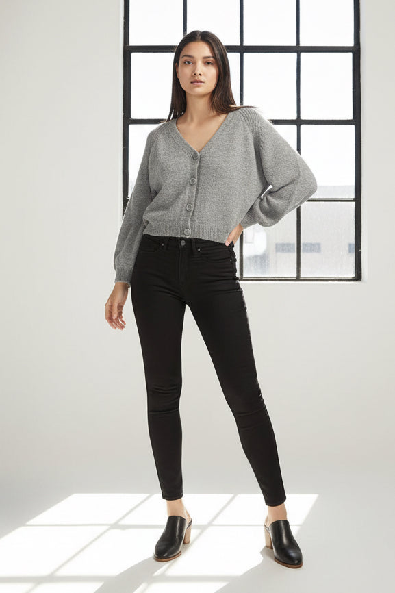 Silver Isbister Luxe Stretch Skinny Jean (Black) – Vibe Apparel