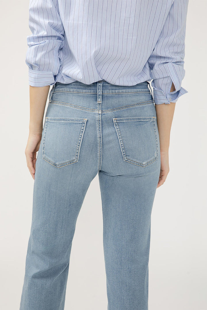 Silver Avery High Rise Trouser 33" (Light Wash)
