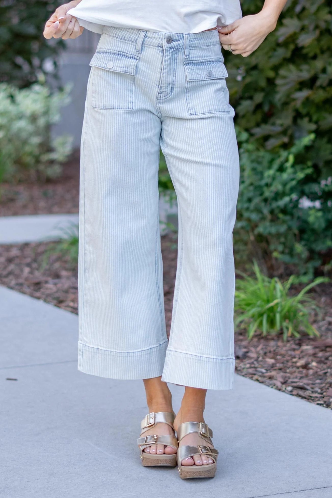 ♡cancan♡ Kancan Pinstripe Wide Leg Jean – Vibe Apparel
