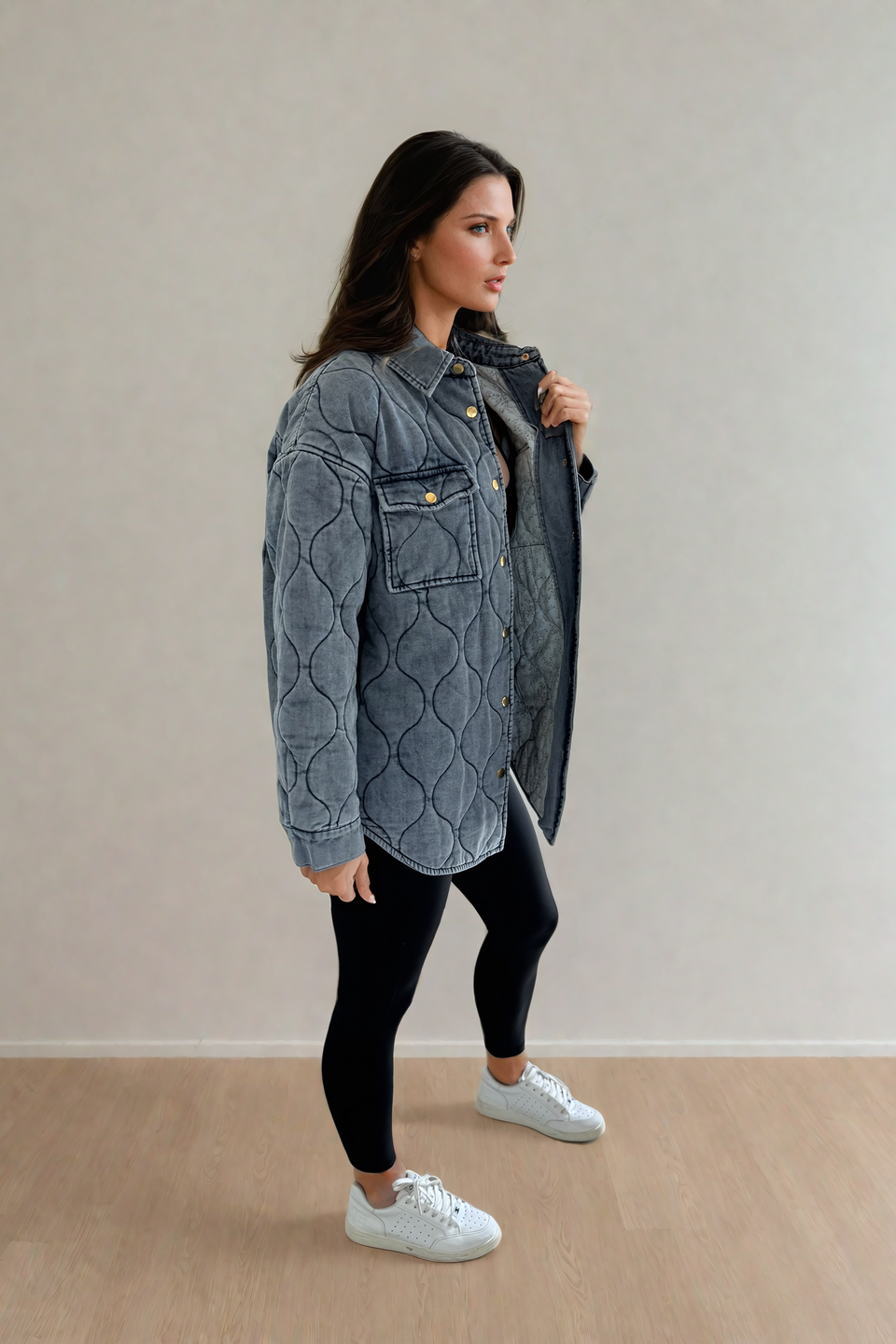 PRIV Leni Quilted Denim Jacket