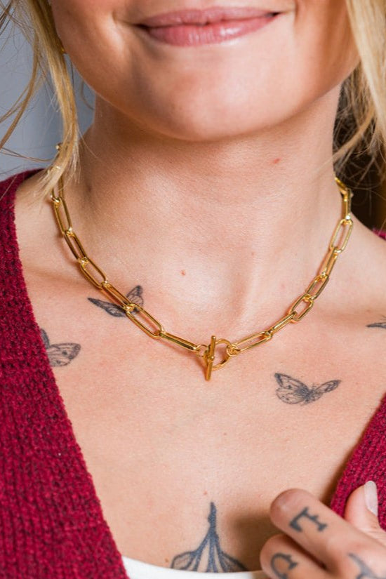 Gold Filled Paperclip Chain Necklace