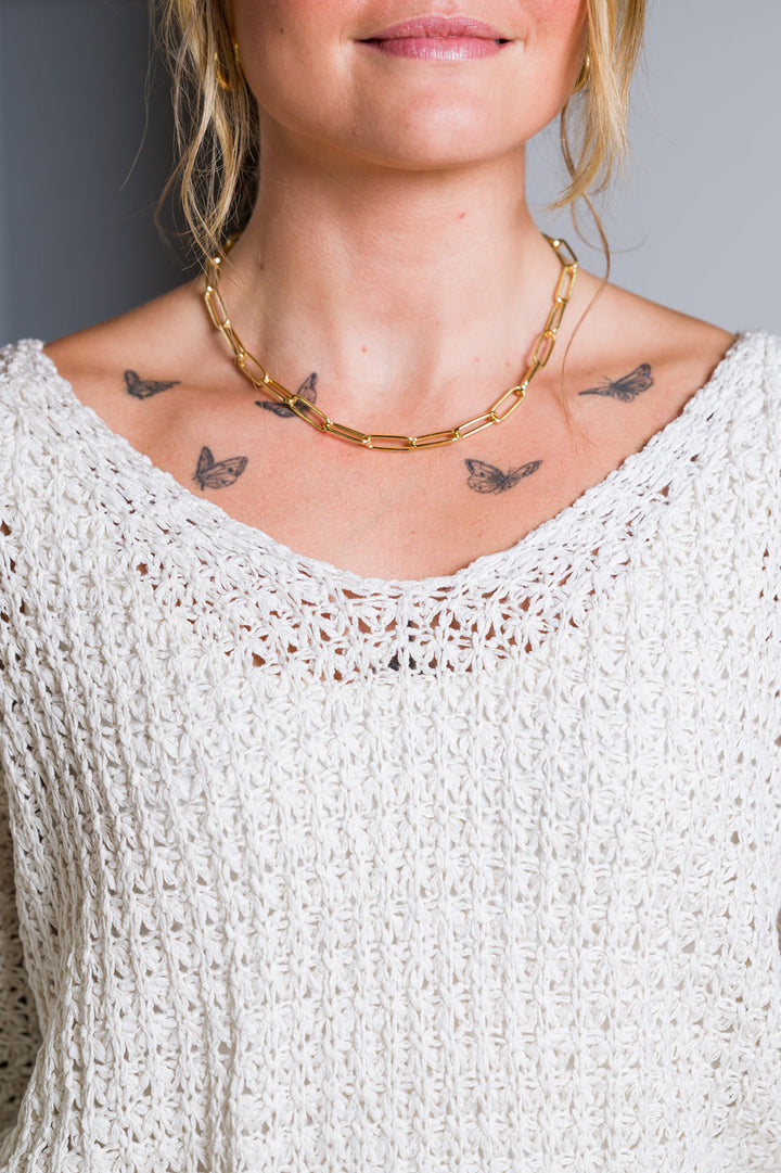 Gold Filled Paperclip Chain Necklace