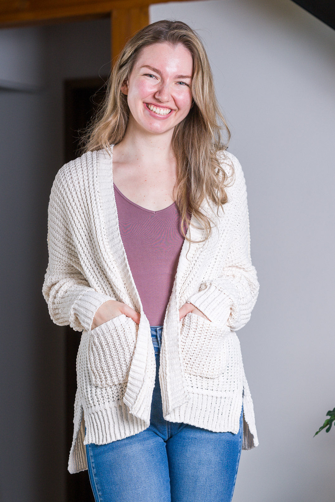 My Cozy Chenille Clara Cardigan Ivory